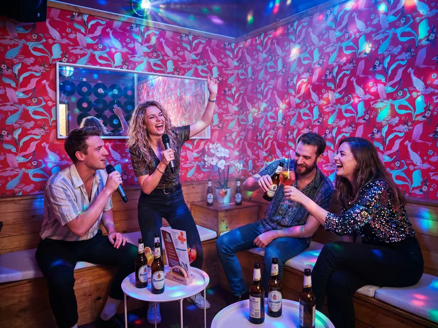 Karaoke-Raum mit Discokugel