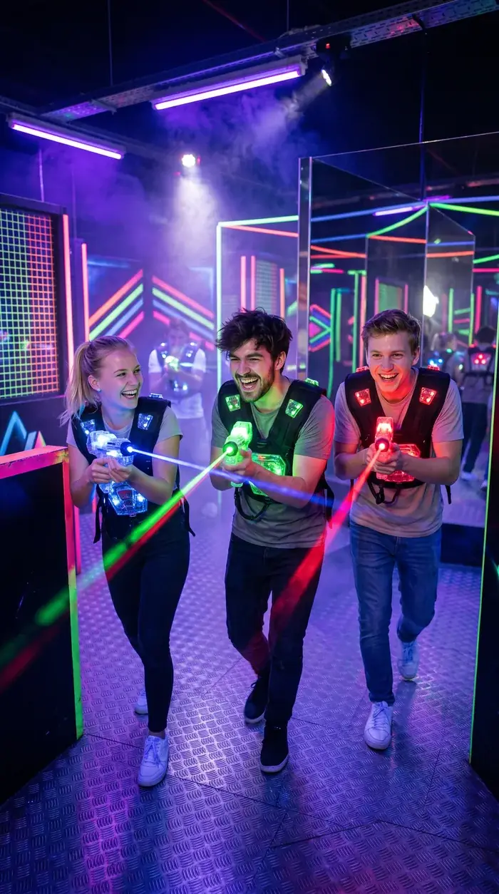 Lasertag-Spieler in Aktion